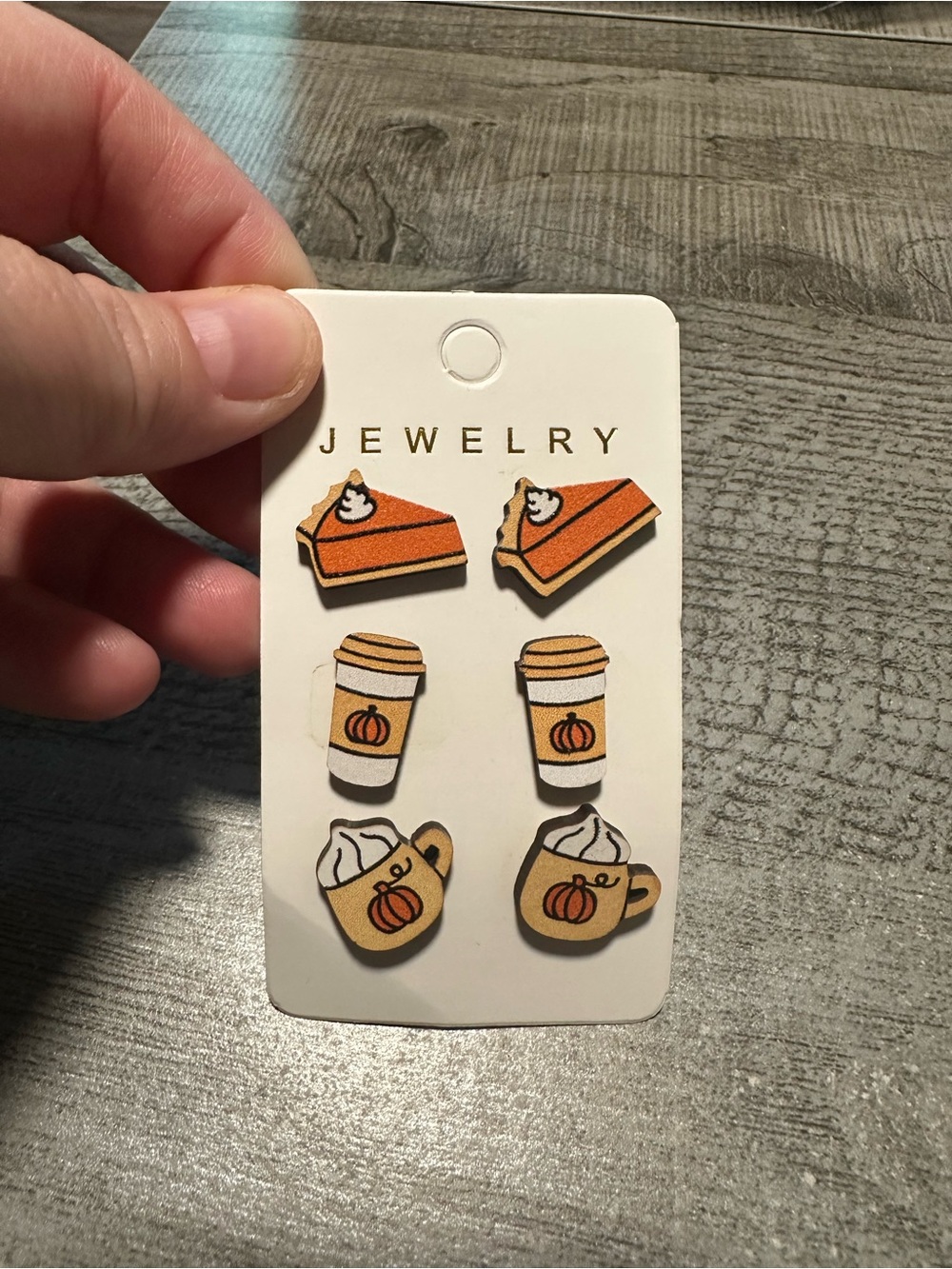 Pumpkin Pie Latte Fall Earrings NWT - Picture 1 of 3